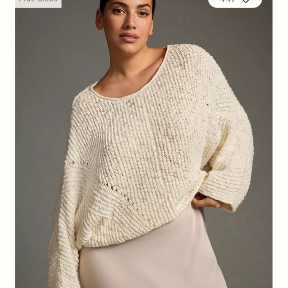 Anthropologie Cropped oversized Batwing Sweater - Picture 9 of 12